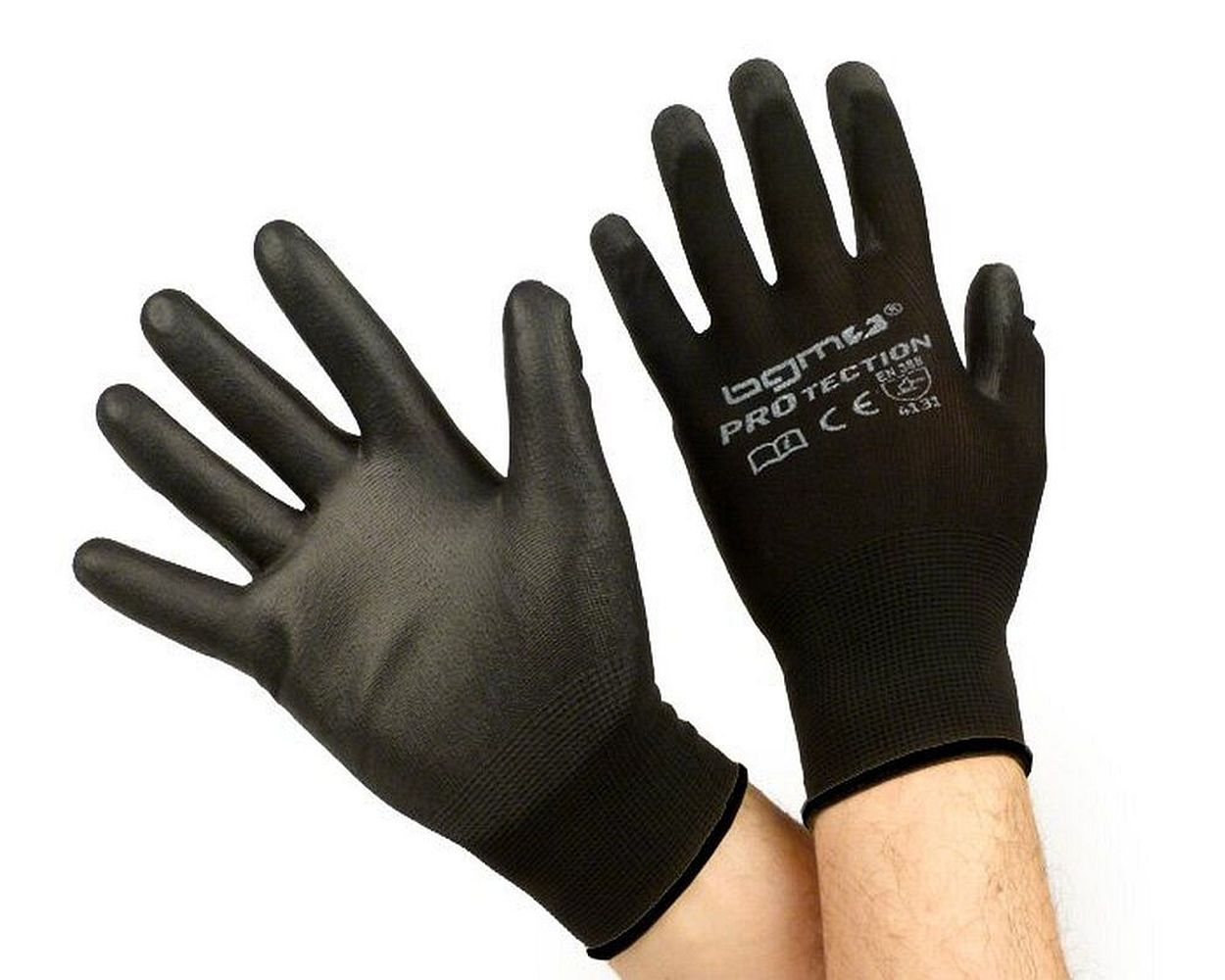 Arbeitshandschuhe / Mechaniker Handschuhe / Schutzhandschuhe / Feinstrickhandschuh BGM Größe XXL 100% Nylon mit Polyurethan Beschichtung