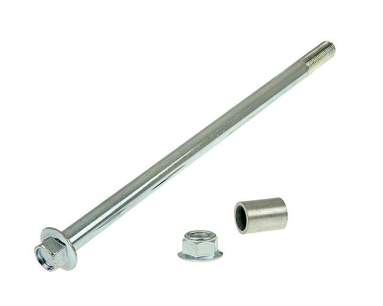 Steckachse Vorderrad mit Radbuchse und Radmutter L21,5cm, D10mm