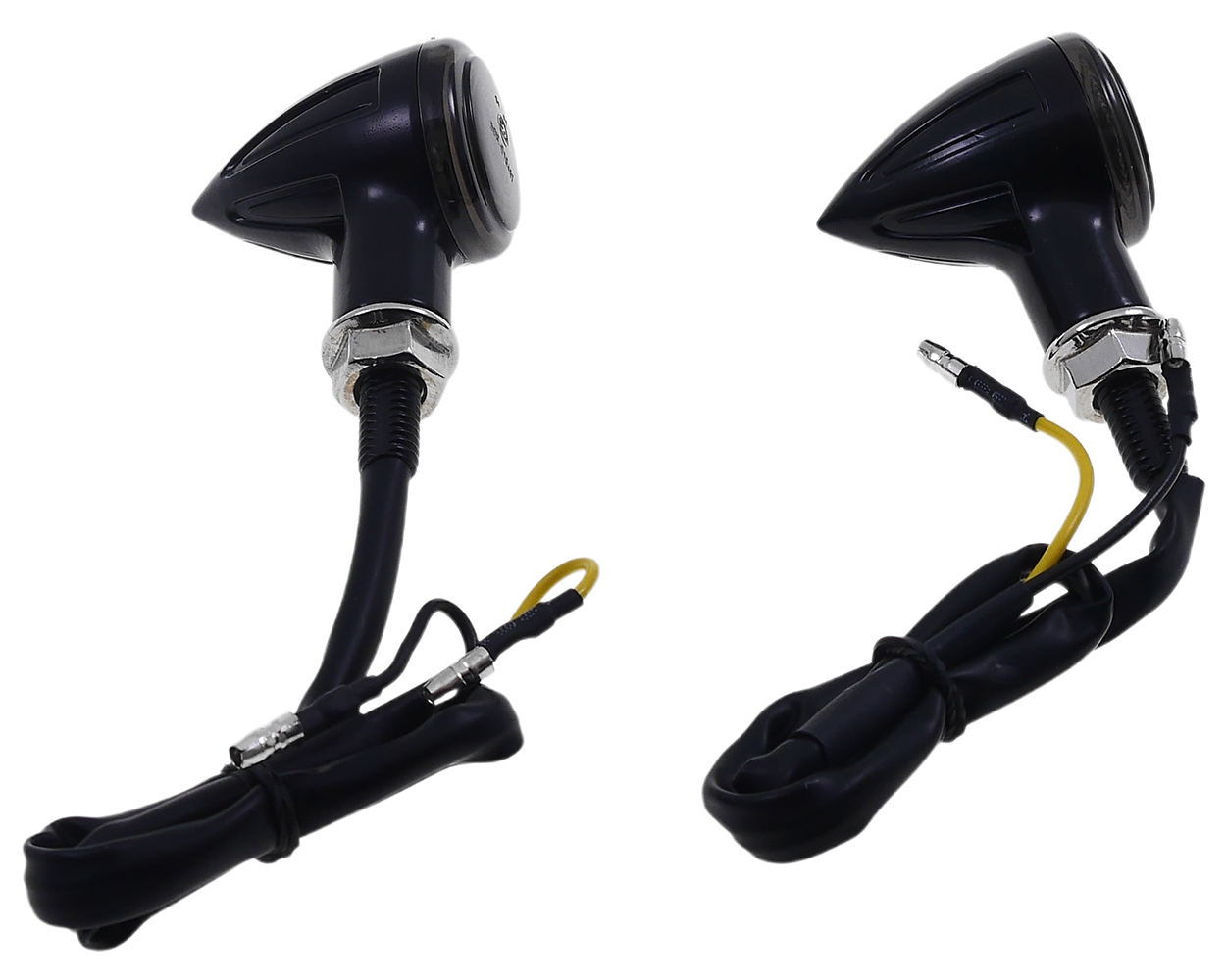 Blinker VANEZ Drops, schwarz Metall, Rauchglas, LED, kompatibel für Motorrad, Roller, Scooter, Maxi, Schaltmoped, Mokick