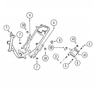  RS460 50 GY A Shenke 4T AC Rahmen für Rex RS400, RS460, Monza, AGM GMX450 / Sport