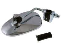 Klemmspiegel BUMM links chrom kompatibel für Vespa Beinschild Blechroller Lambretta Schwalbe Classic universal Motorrad, Mofa, Moped