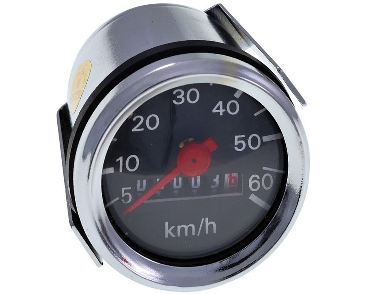 Tachometer universal 60km/h 48 mm schwarzes Tachoblatt für Lohner Sissi, Hobby, Ponny, Simson, Hercules Mofa, Moped