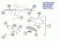  Formula 2000 50 YY50QT-6A 4T AC Heck und Rücklicht für Baotian BT49QT-12